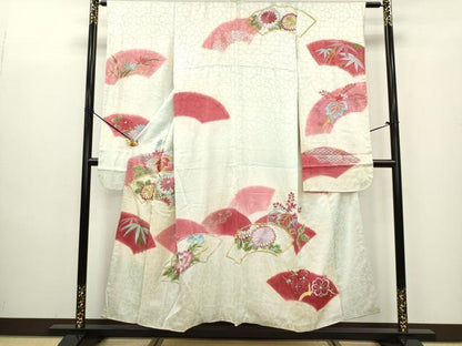平和屋着物■豪華振袖　刺繍　地紙桐花文　暈し染め　金銀彩　正絹　逸品　DAAZ5989ea