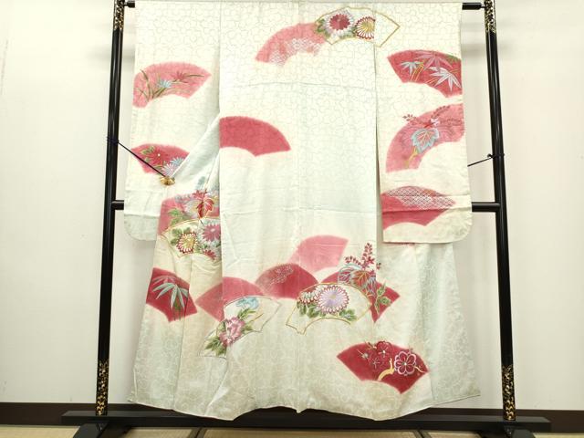 平和屋着物■豪華振袖　刺繍　地紙桐花文　暈し染め　金銀彩　正絹　逸品　DAAZ5989ea