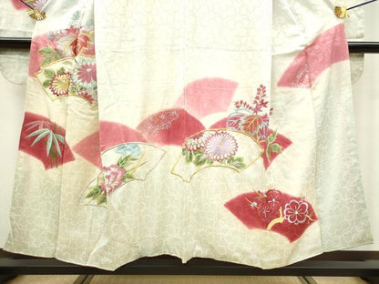平和屋着物■豪華振袖　刺繍　地紙桐花文　暈し染め　金銀彩　正絹　逸品　DAAZ5989ea