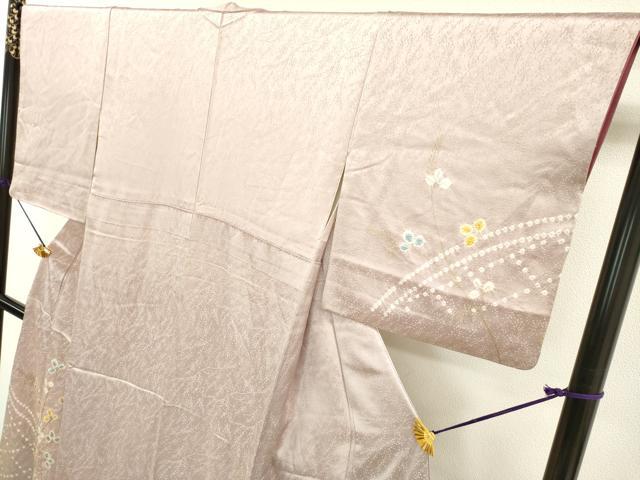 平和屋着物●訪問着 絞り 草花 金彩 正絹 逸品 DAAZ6018fe