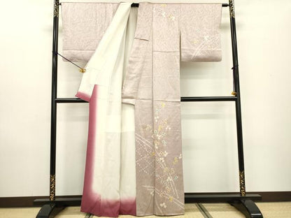 平和屋着物●訪問着 絞り 草花 金彩 正絹 逸品 DAAZ6018fe