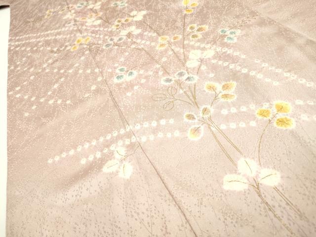 平和屋着物●訪問着 絞り 草花 金彩 正絹 逸品 DAAZ6018fe