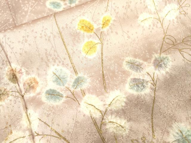 平和屋着物●訪問着 絞り 草花 金彩 正絹 逸品 DAAZ6018fe
