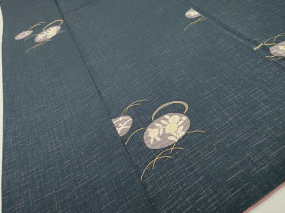 平和屋着物●上質な小紋　花丸文　金彩　正絹　逸品　DAAZ6026fe