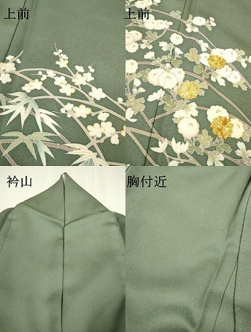 平和屋着物●訪問着　駒刺繍　草花　金彩　正絹　逸品　DAAZ6027fe