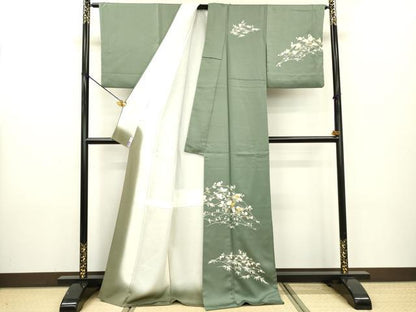 平和屋着物●訪問着　駒刺繍　草花　金彩　正絹　逸品　DAAZ6027fe