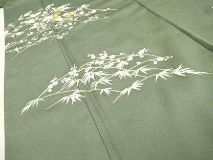平和屋着物●訪問着　駒刺繍　草花　金彩　正絹　逸品　DAAZ6027fe