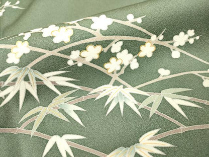 平和屋着物●訪問着　駒刺繍　草花　金彩　正絹　逸品　DAAZ6027fe