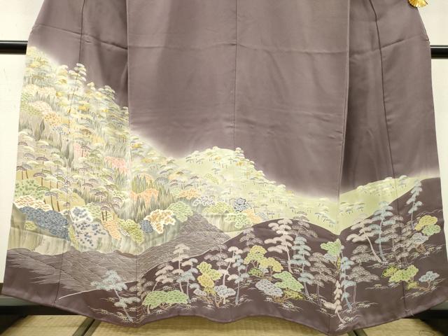 平和屋着物●豪華色留袖　駒刺繍　風景松文　暈し染　正絹　逸品　DAAZ6035fe