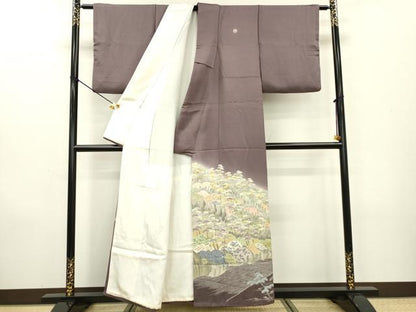 平和屋着物●豪華色留袖　駒刺繍　風景松文　暈し染　正絹　逸品　DAAZ6035fe