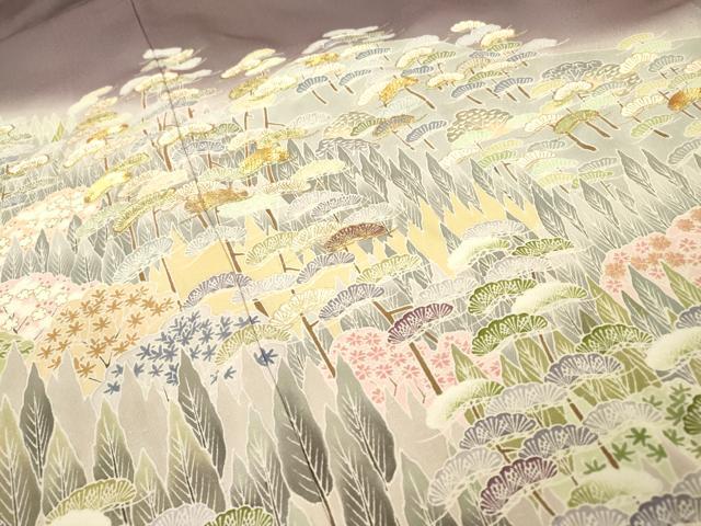 平和屋着物●豪華色留袖　駒刺繍　風景松文　暈し染　正絹　逸品　DAAZ6035fe