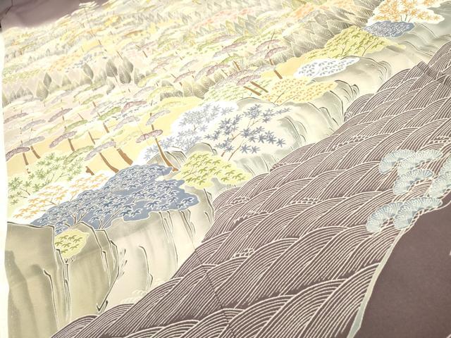 平和屋着物●豪華色留袖　駒刺繍　風景松文　暈し染　正絹　逸品　DAAZ6035fe