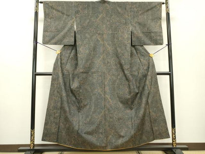 平和屋着物■上質な紬 花唐草文 正絹 逸品 DAAZ6211fe