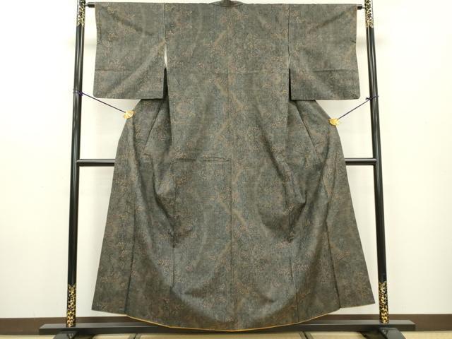 平和屋着物■上質な紬 花唐草文 正絹 逸品 DAAZ6211fe