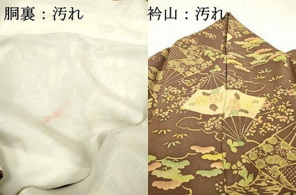 平和屋着物■上質な小紋　扇面花文　正絹　逸品　DAAZ6214fe
