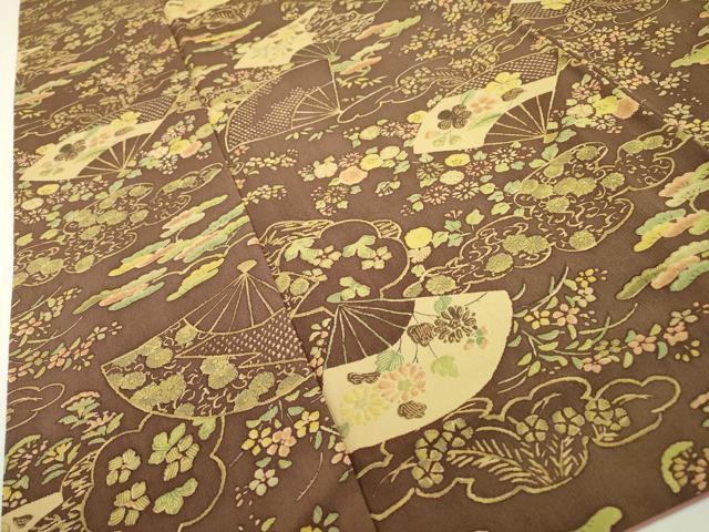 平和屋着物■上質な小紋　扇面花文　正絹　逸品　DAAZ6214fe