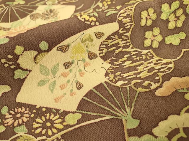 平和屋着物■上質な小紋　扇面花文　正絹　逸品　DAAZ6214fe