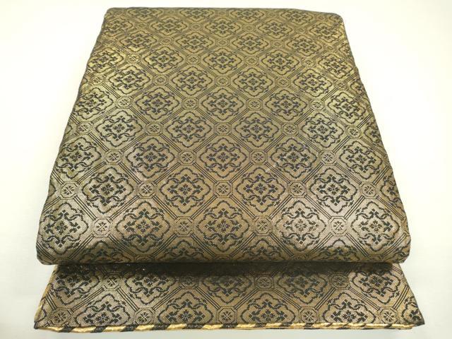 平和屋着物▼佐賀錦　両面　六通柄袋帯　藤花房松文　金糸　正絹　逸品　DAAZ6322fe