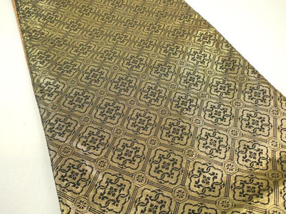 平和屋着物▼佐賀錦　両面　六通柄袋帯　藤花房松文　金糸　正絹　逸品　DAAZ6322fe