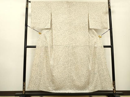 平和屋着物▽上質な小紋 単衣 花尽くし 正絹 逸品 DAAZ6364fe