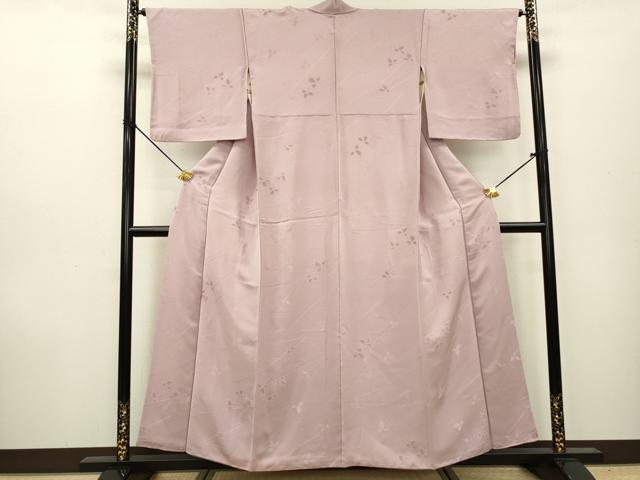 平和屋着物▼上質な小紋　地紋起こし　舞花文　正絹　逸品　DAAZ6399fe