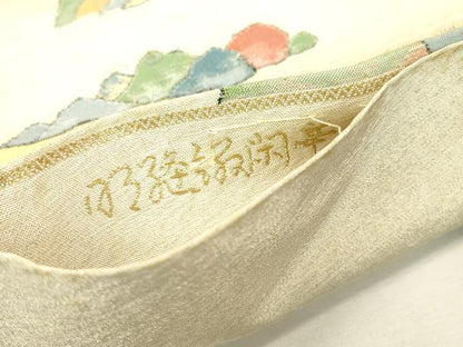 平和屋着物▼六通柄袋帯　風景文　金糸　正絹　逸品　DAAZ6433fe