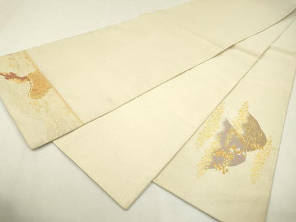 平和屋着物▼綴れ　太鼓柄袋帯　松　金銀糸　正絹　逸品　DAAZ6441fe