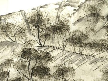平和屋着物▼六通柄袋帯　ふくれ織　手描き　風景文　正絹　逸品　DAAZ6501fe