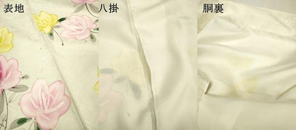 平和屋着物▼訪問着　手描き　草花　正絹　逸品　DAAZ6545fe