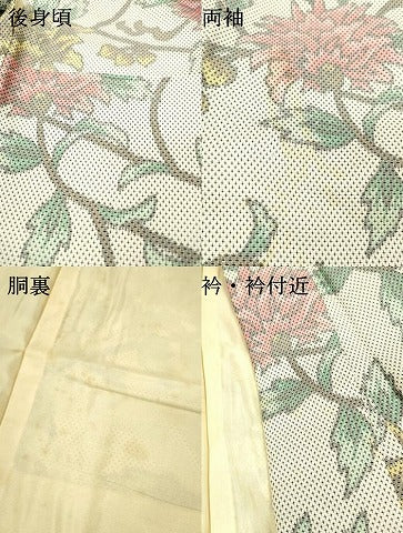 平和屋着物▼上質な紬　花唐草文　正絹　逸品　DAAZ6551fe
