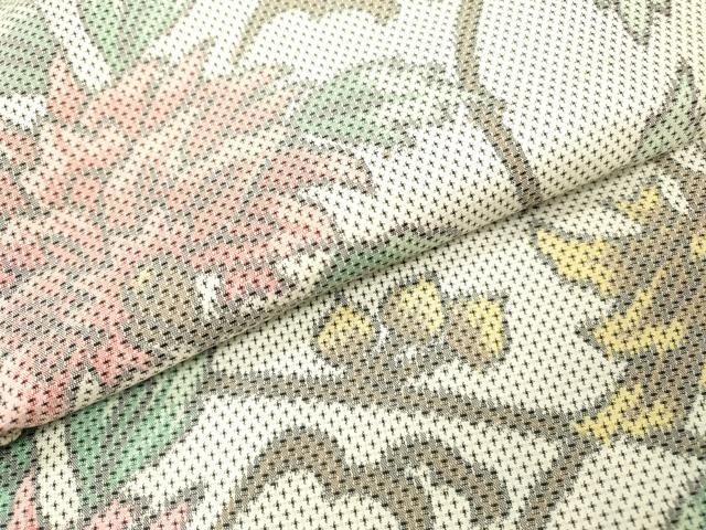 平和屋着物▼上質な紬　花唐草文　正絹　逸品　DAAZ6551fe
