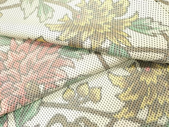 平和屋着物▼上質な紬　花唐草文　正絹　逸品　DAAZ6551fe