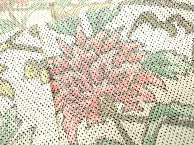平和屋着物▼上質な紬　花唐草文　正絹　逸品　DAAZ6551fe