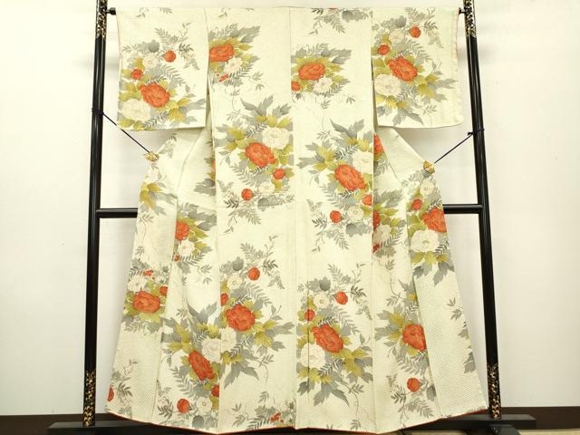 平和屋着物●名門　藤娘きぬたや・総絞り　小紋　枝花　金彩　正絹　逸品　DAAZ6554fe 平和屋着物○名門 藤娘きぬたや・総絞り 小紋 枝花 金彩