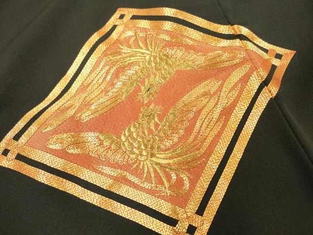 平和屋着物▼豪華黒留袖　駒刺繍　総刺繍　鳳凰菱文　金糸　正絹　逸品　DAAZ6564fe