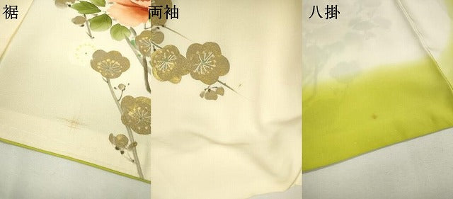 平和屋着物▼訪問着　手描き　枝花　暈し染　金彩　正絹　逸品　DAAZ6571fe