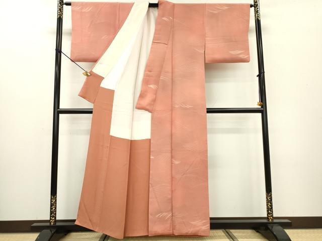 平和屋着物▼上質な小紋　地紋起こし　立波文　暈し染　正絹　逸品　DAAZ6587fe