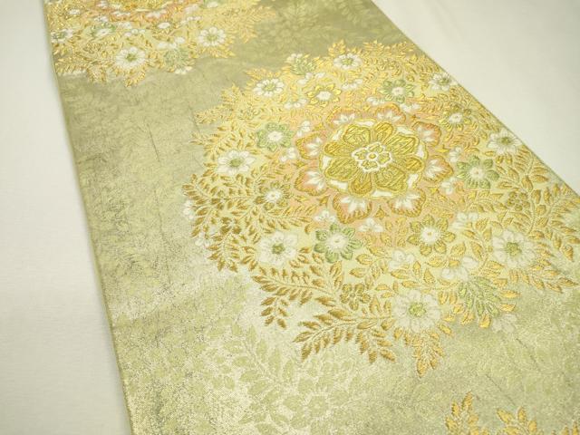 平和屋着物▽六通柄袋帯 唐織 正倉院花文 金銀糸