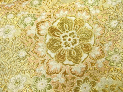 平和屋着物▼六通柄袋帯　唐織　正倉院花文　金銀糸　正絹　逸品　DAAZ6616fe