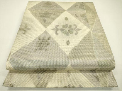 平和屋着物▼六通柄袋帯　スリーシーズン　春夏秋　花菱文　金糸　正絹　逸品　DAAZ6789fe