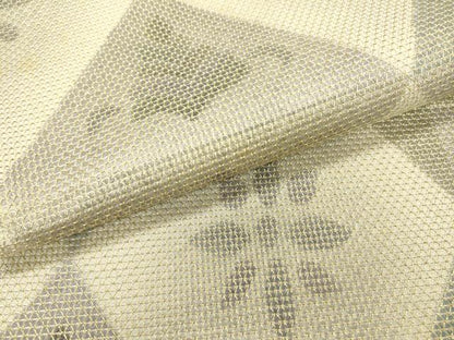 平和屋着物▼六通柄袋帯　スリーシーズン　春夏秋　花菱文　金糸　正絹　逸品　DAAZ6789fe