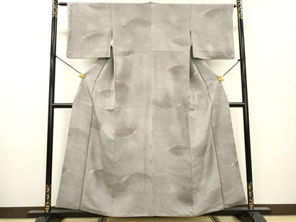 平和屋着物▼上質な小紋　地紋起こし　立波文　暈し染　正絹　逸品　DAAZ6827fe