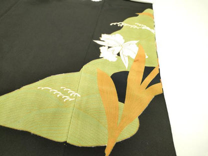平和屋着物▼豪華黒留袖　刺繍　花鳥文　金銀糸　正絹　逸品　DAAZ6834fe