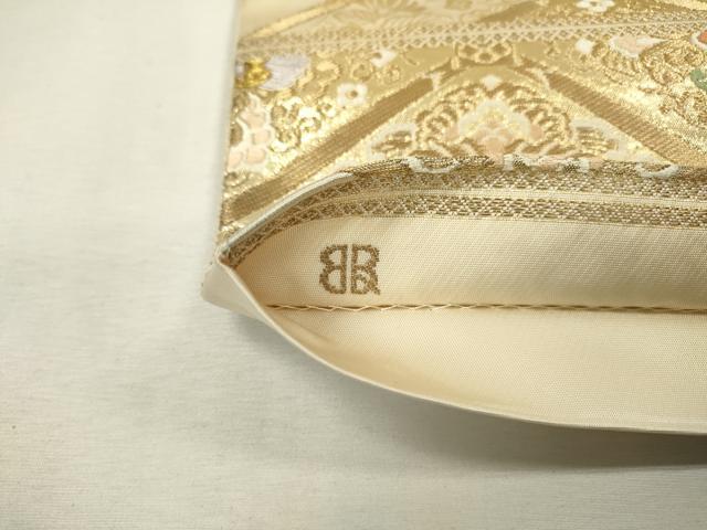 平和屋着物●西陣　服部織物謹製　六通柄袋帯　唐織　天井正倉院花唐草文　金糸　正絹　逸品　DAAZ6907fe