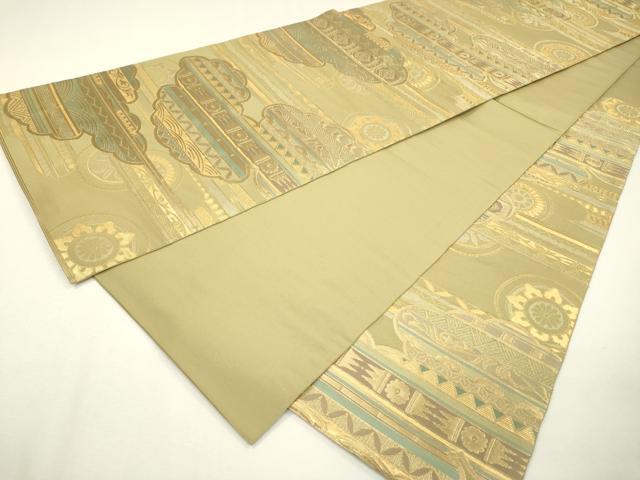 平和屋着物○西陣 川島織物 六通柄 本袋帯 雲取り吉祥花