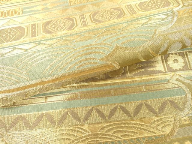 平和屋着物○西陣 川島織物 六通柄 本袋帯 雲取り吉祥花