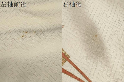 平和屋着物●訪問着　刺繍　扇面草花文　暈し染め　金彩　正絹　逸品　DAAZ7015ud