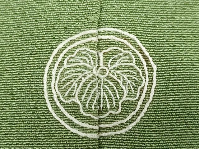 平和屋着物●上質な色無地　草色　正絹　逸品　DAAZ7019ud