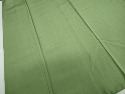 平和屋着物●上質な色無地　草色　正絹　逸品　DAAZ7019ud