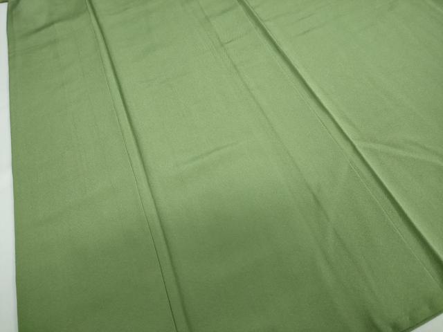 平和屋着物●上質な色無地　草色　正絹　逸品　DAAZ7019ud